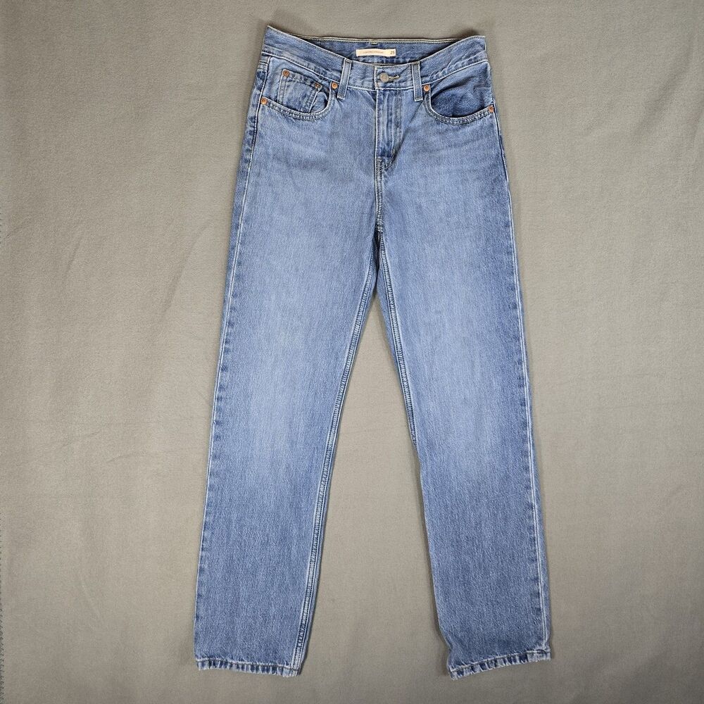 Levi's Low Pro Straight Jeans Womens 25 X 30 Blue Light Wash